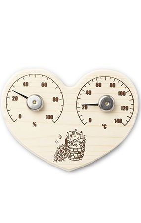 Термометр-гигрометр для сауны станция банная открытая «сердце», СБО-3тг