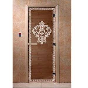 Стеклянная дверь для бани DoorWood византия 1900х700