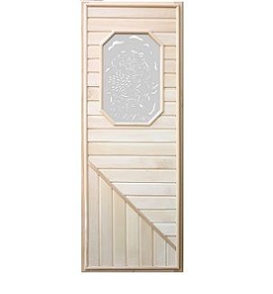 Деревянная дверь для бани DoorWood №1, липа 1850х730