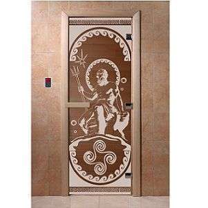 Дверь для бани DoorWood посейдон (бронза прозрачная) 1900х600