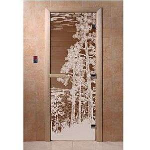 Стеклянная дверь для бани DoorWood рассвет 1800х700