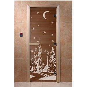 Стеклянная дверь для бани DoorWood зима 1900х600