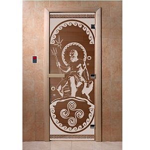 Дверь для бани DoorWood посейдон (бронза прозрачная) 1700х700
