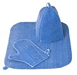 Набор банный "Первая цена" (шапка, рукавица, коврик) (ни005)