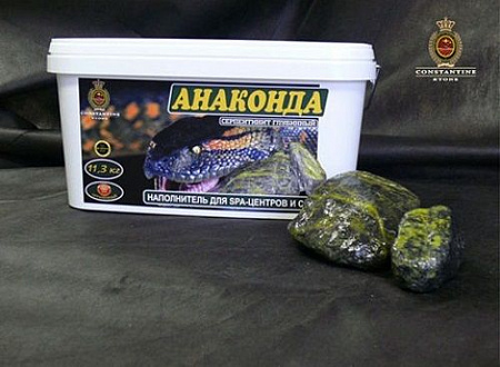 Камни для бани Серпентинит Глубинный "Анаконда" (11,3 кг)