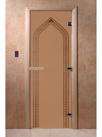 Дверь для бани DoorWood арка (матовая бронза) 1700х700