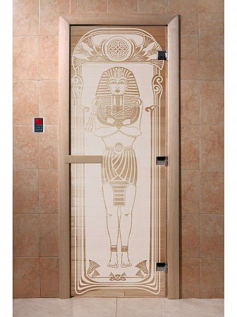 Стеклянная дверь для бани DoorWood Египет сатин 1800х700