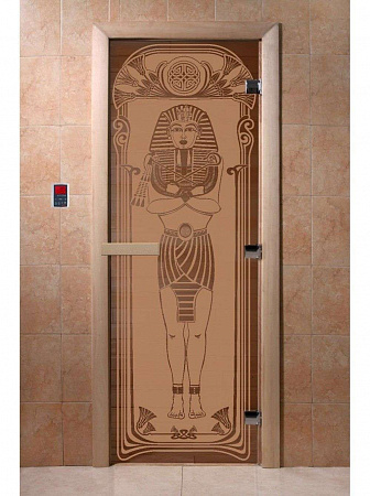 Дверь для бани DoorWood Египет (бронза матовая) 1900х600