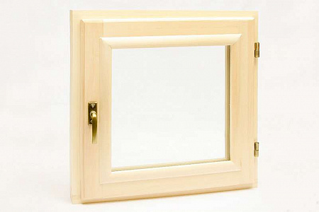 Окно для бани из липы 50х60 двойное стекло