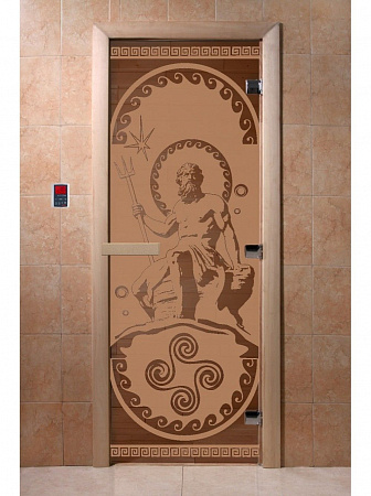 Дверь для бани DoorWood посейдон (бронза матовая) 1700х700
