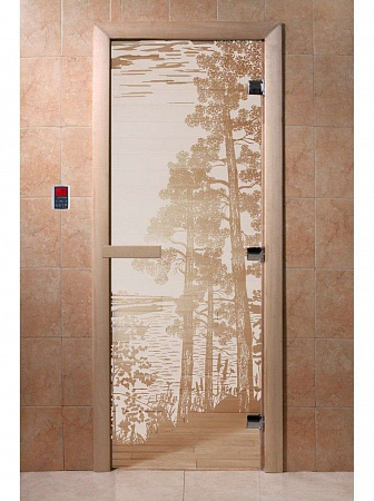 Дверь для бани и сауны DoorWood рассвет сатин 1900х700
