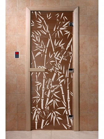 Дверь DoorWood бамбук и бабочки 1900х600