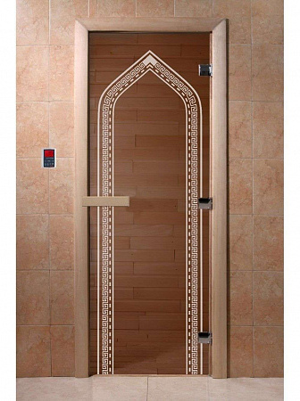 Дверь для бани DoorWood арка (бронза прозрачная) 1900х700