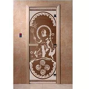 Дверь для бани DoorWood посейдон (бронза прозрачная) 1900х600