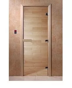 Стеклянная дверь для бани DoorWood прозрачная